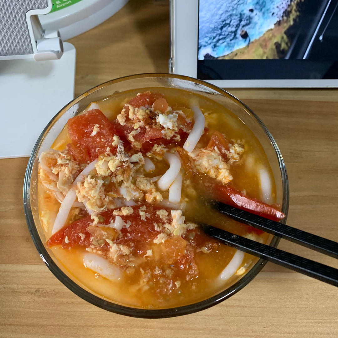 番茄鸡蛋乌冬面