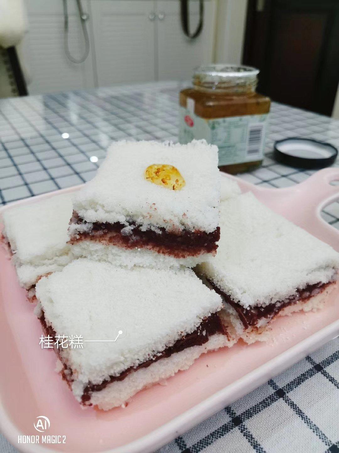 宝宝辅食：豆沙松糕（无糯米粉版）