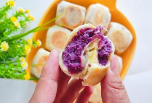 无需烤箱， 一口平底锅就能搞定的紫薯仙豆糕❗❗的做法 步骤7