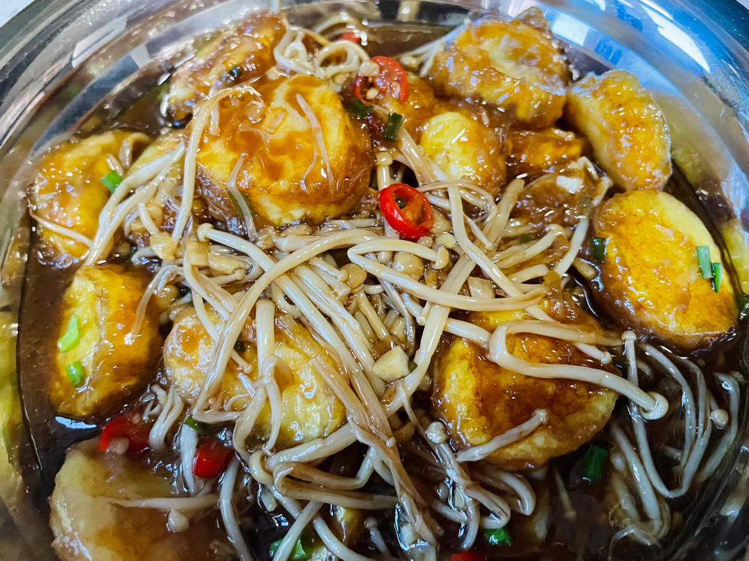 金针菇日本豆腐煲制作方法 方便又好吃 下饭菜 全家喜欢 做法简单