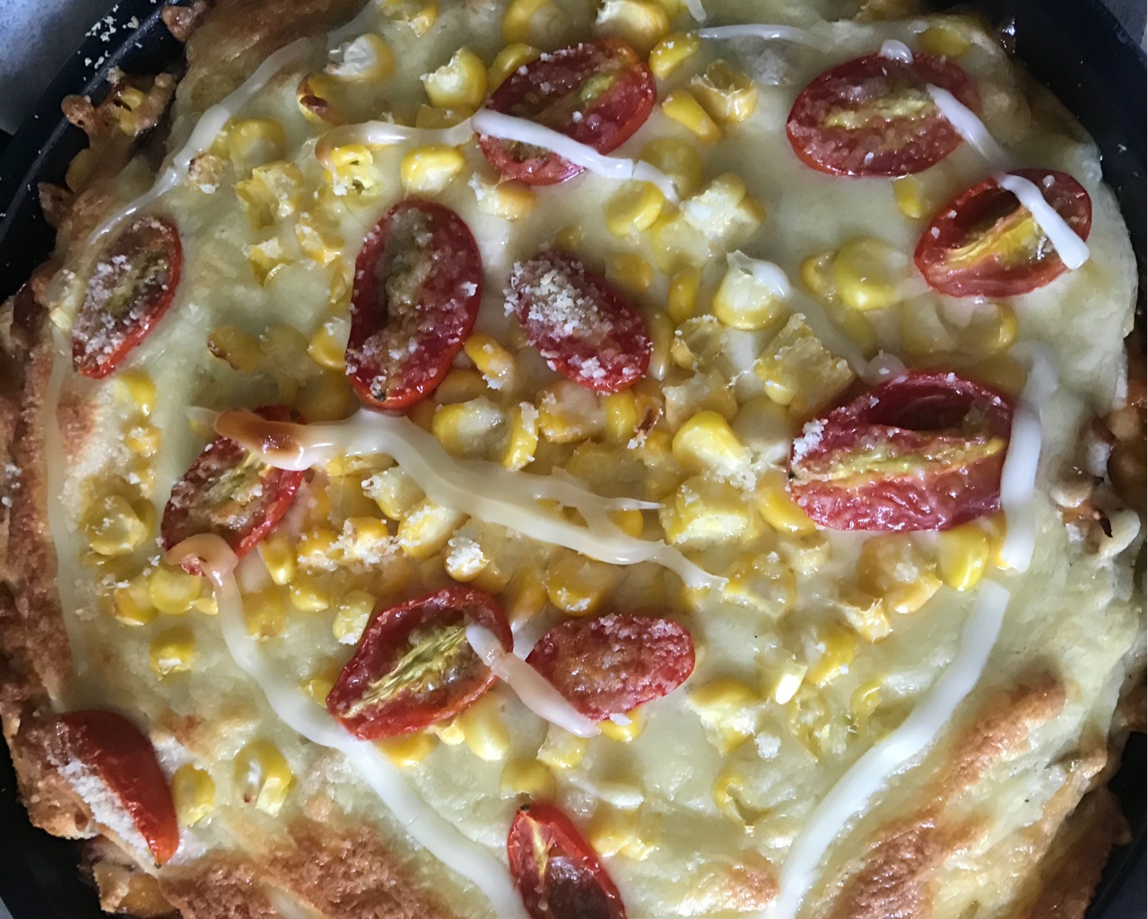 黑椒鸡肉口蘑香肠双拼披萨➕自制超简单披萨酱