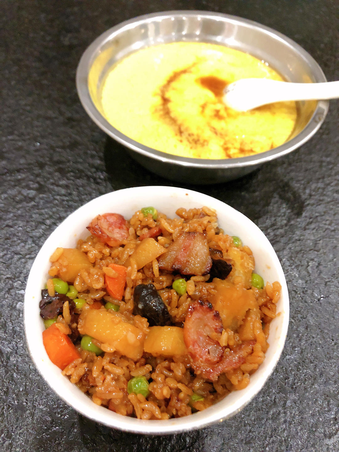 豌豆腊肉糯米饭