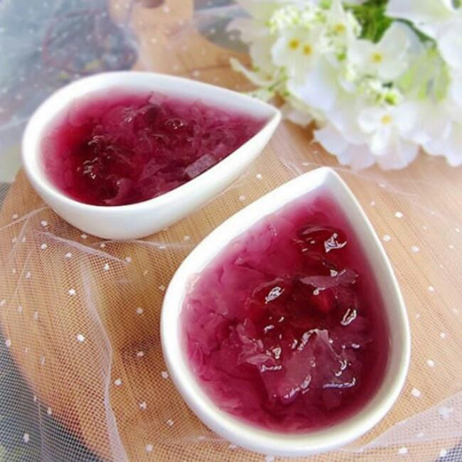 桃胶银耳紫薯羹的做法