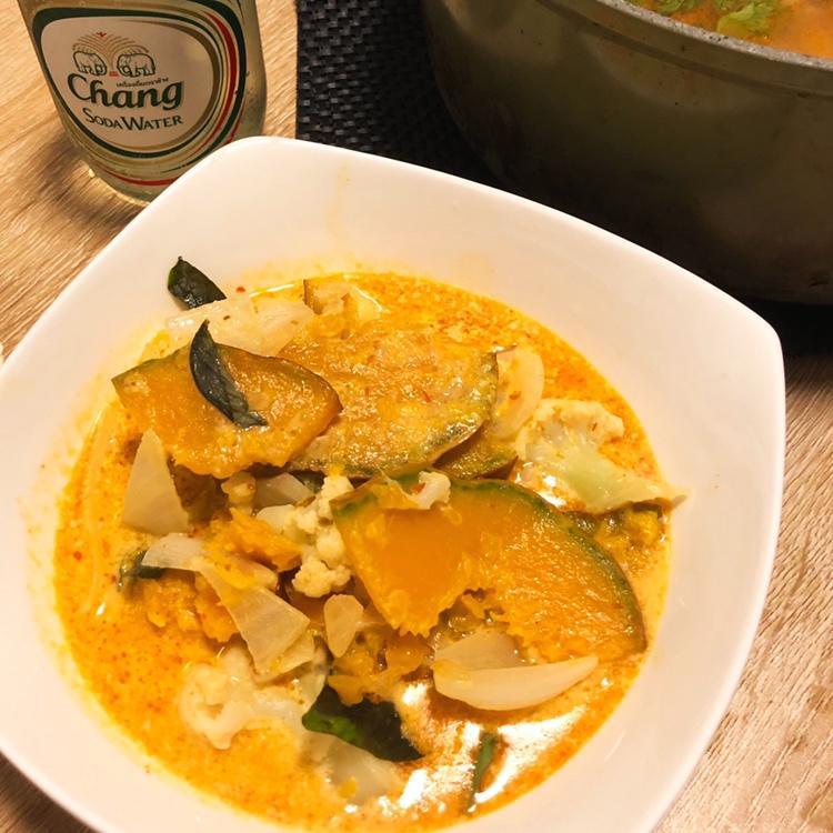 红咖喱椰奶烤南瓜