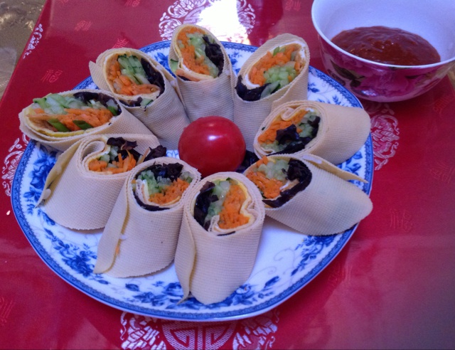 三色豆皮卷