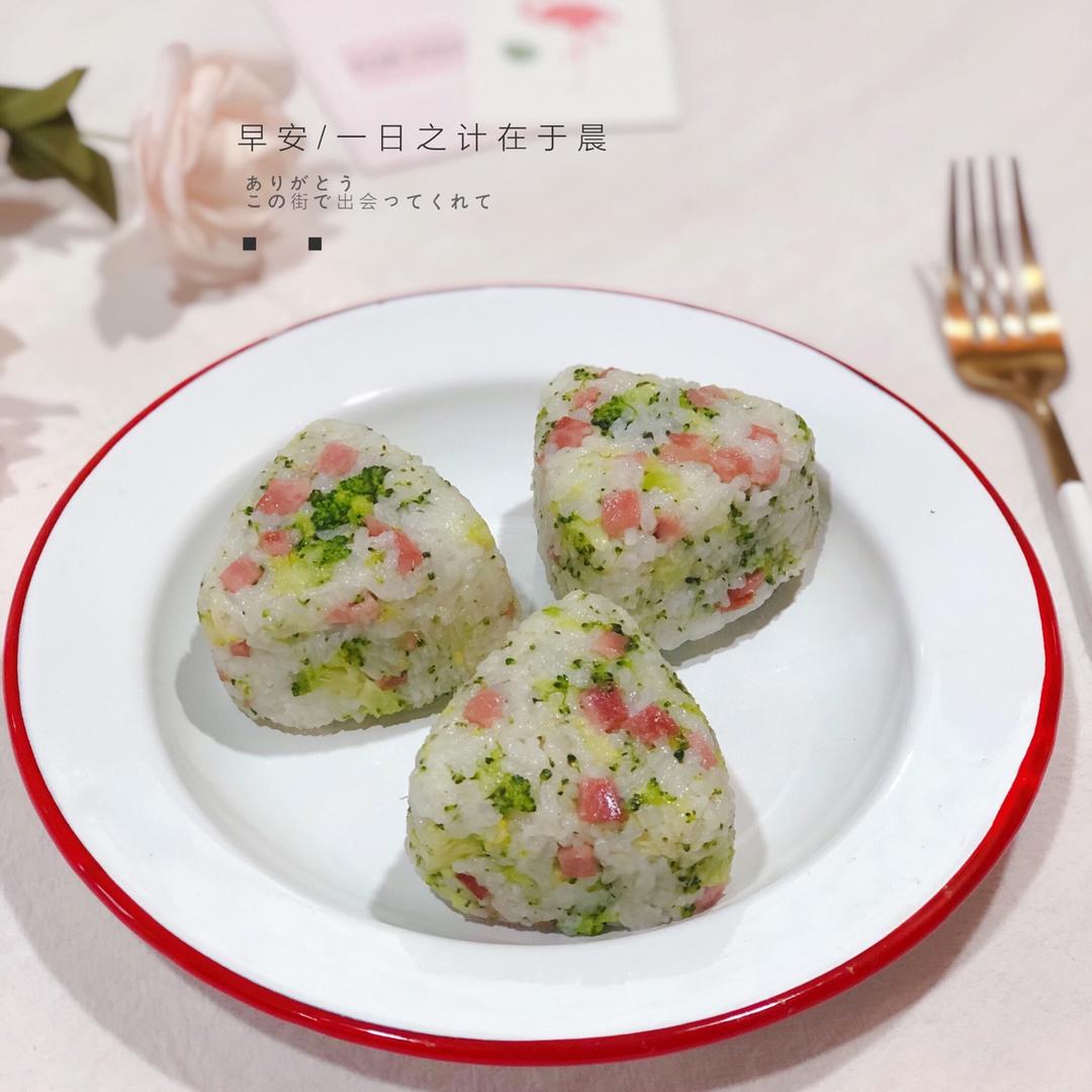 培根青菜烤饭团