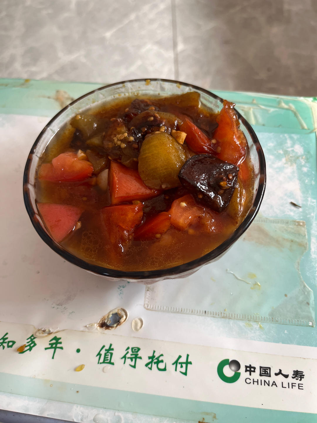 红烧茄子（佐西红柿尖椒）