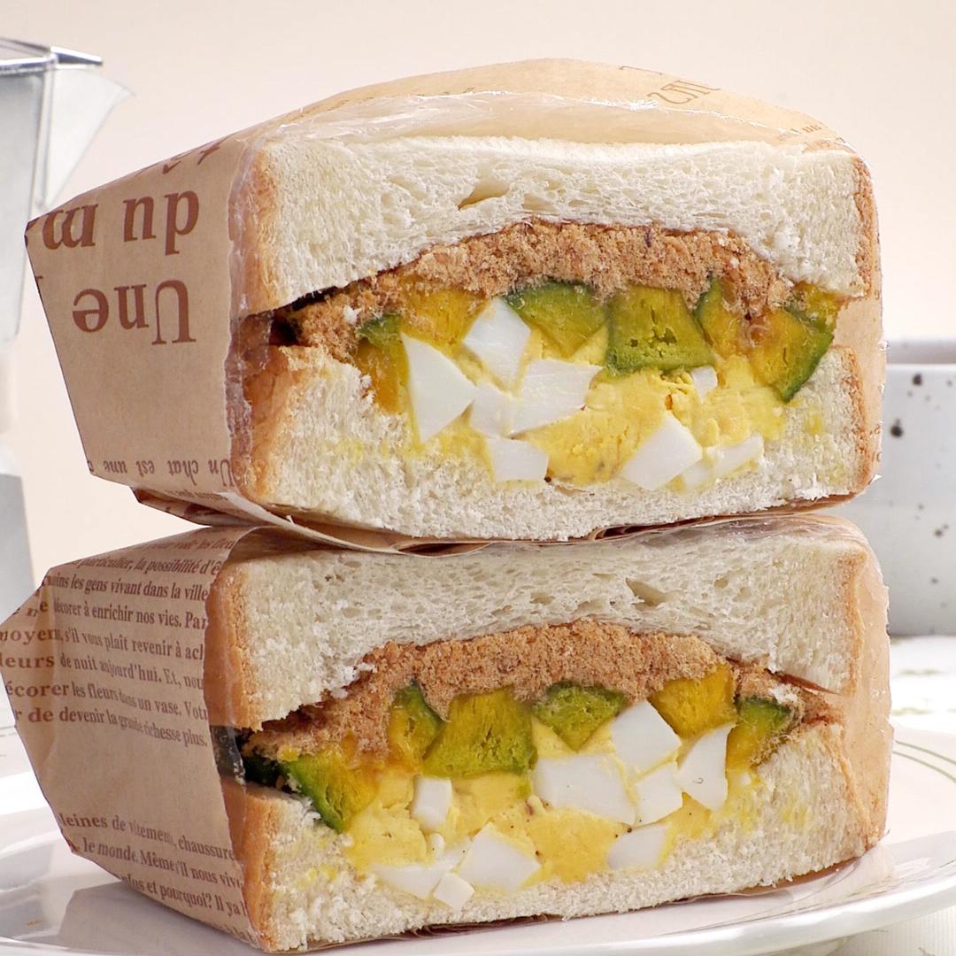 南瓜鸡蛋三明治的做法