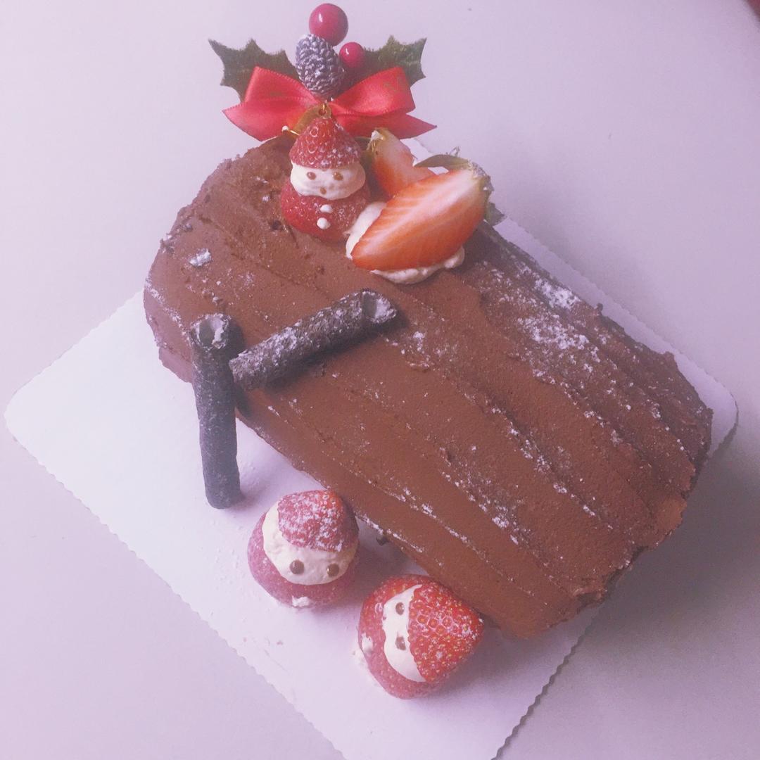 超简单圣诞树根蛋糕卷-超人气菜谱