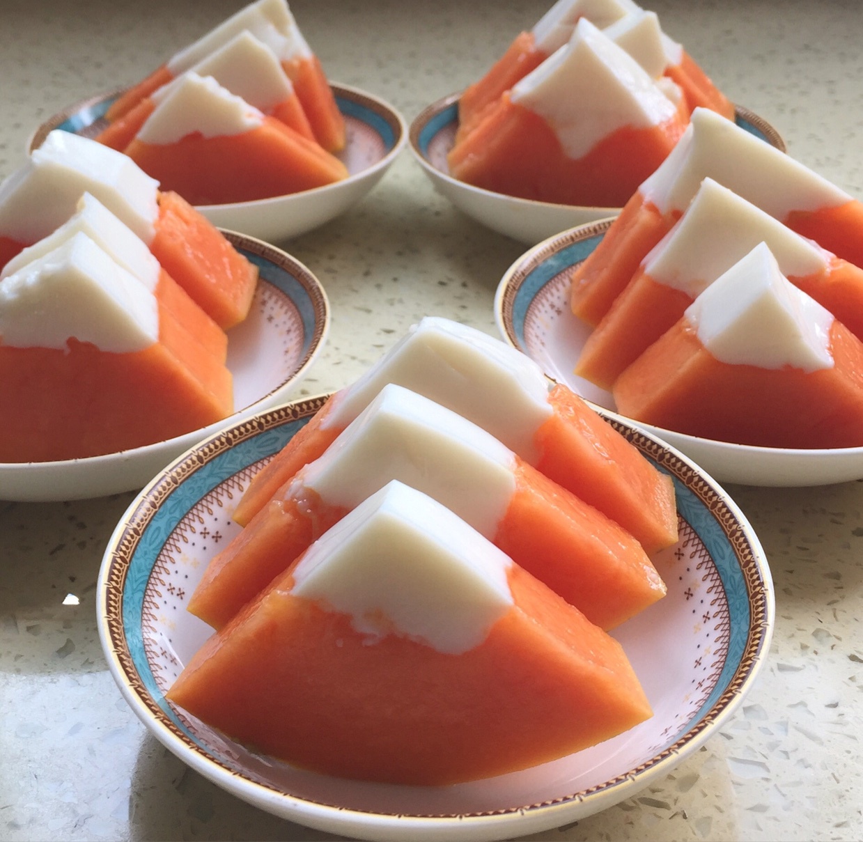 myuan做的木瓜牛奶冻