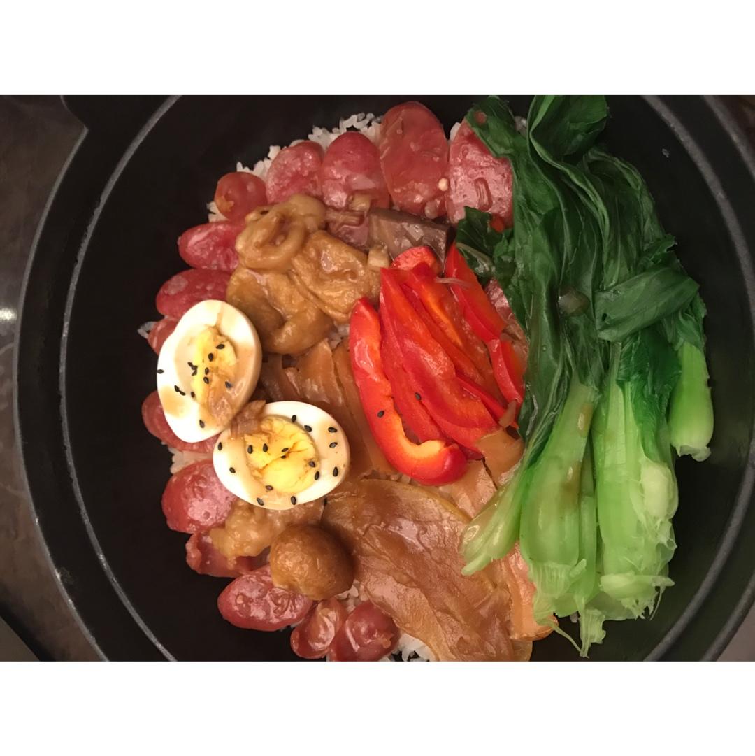 anna爱厨房做的腊鸭腿腊肠煲仔饭