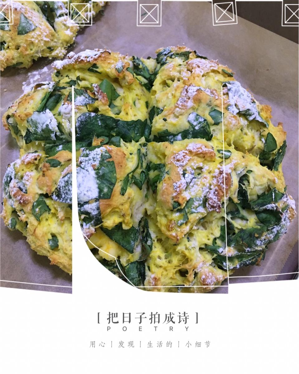 菠菜南瓜奶酪丹波面包丨健康·烘焙