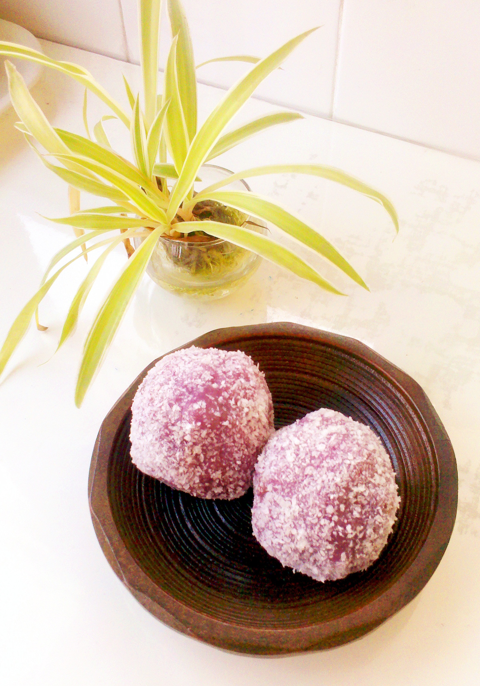 椰蓉紫薯糯米球