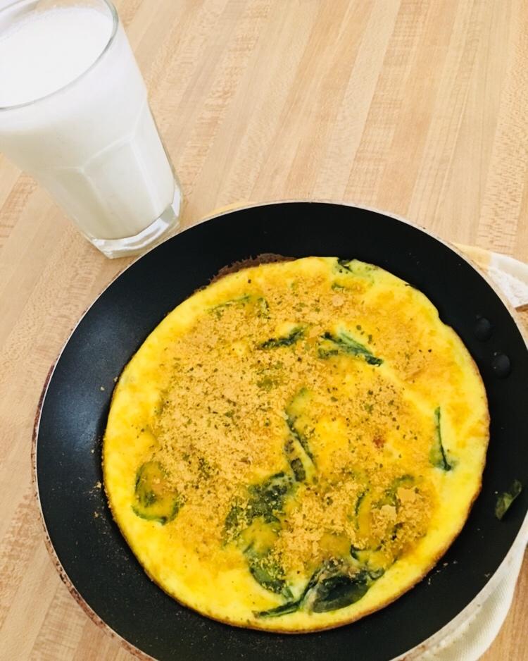 蘑菇菠菜奶酪早餐蛋饼丨健康·烘焙