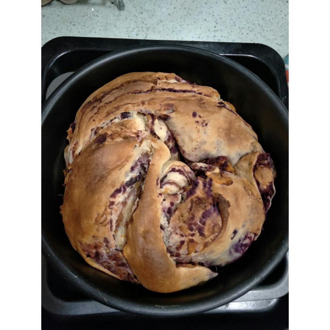 入门级不用揉出膜的手撕紫薯面包无黄油版