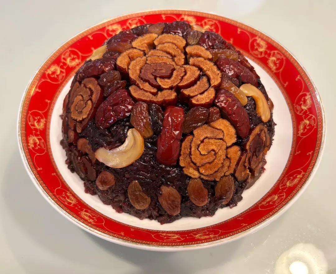 过年必备八宝饭-玫瑰花豆沙馅儿的