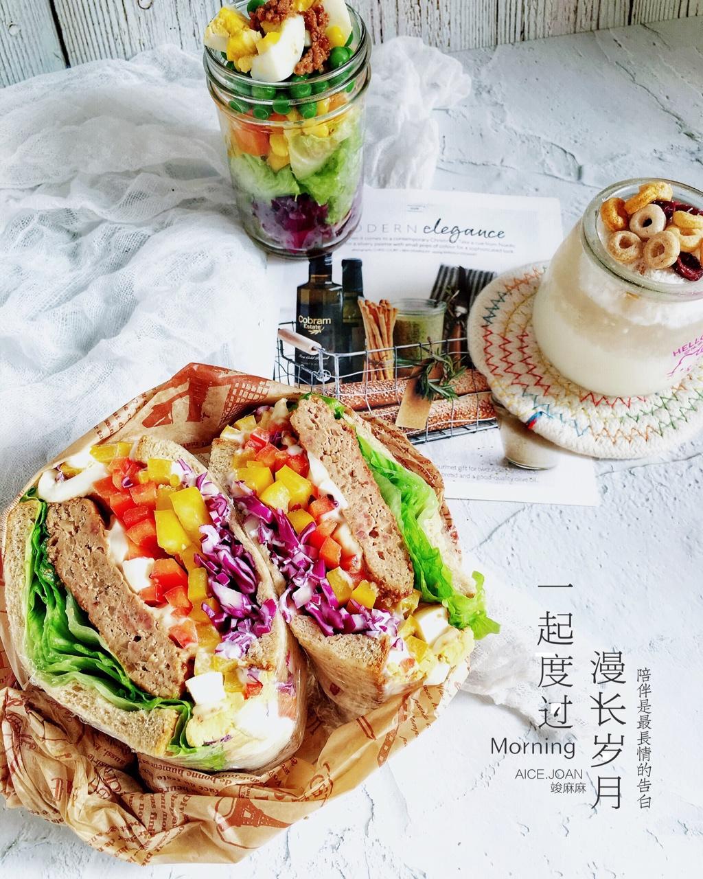 彩椒紫甘蓝汉堡排｛超厚超有爱超营养超…的｝❤️沼三明治 ❤️（📎附 汉堡排详细制作过程）