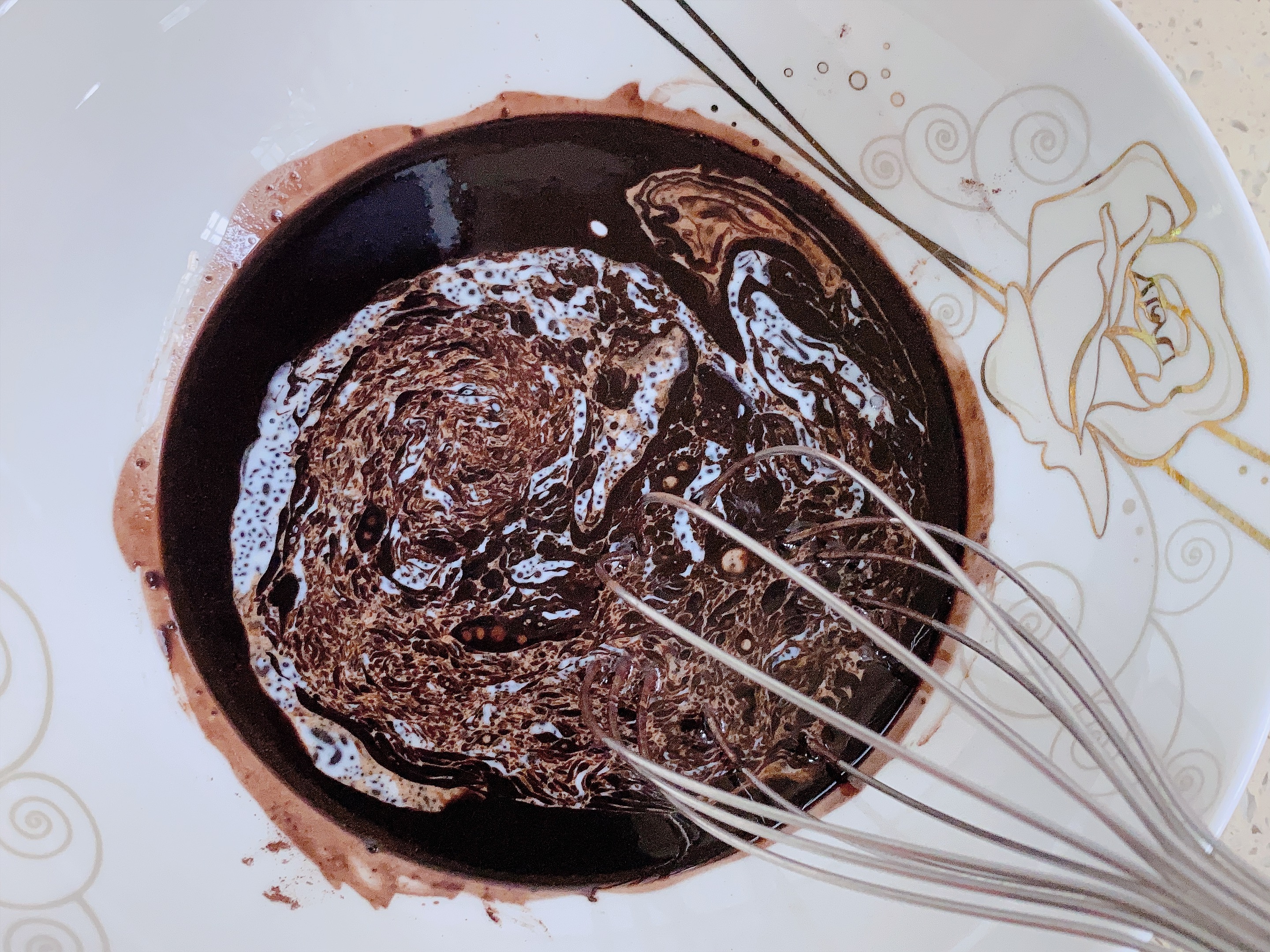 巧克力戚风蛋糕🍰（6寸）的做法 步骤4