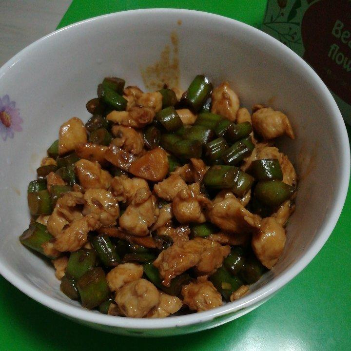 孜然豆角鸡丁「下饭菜」