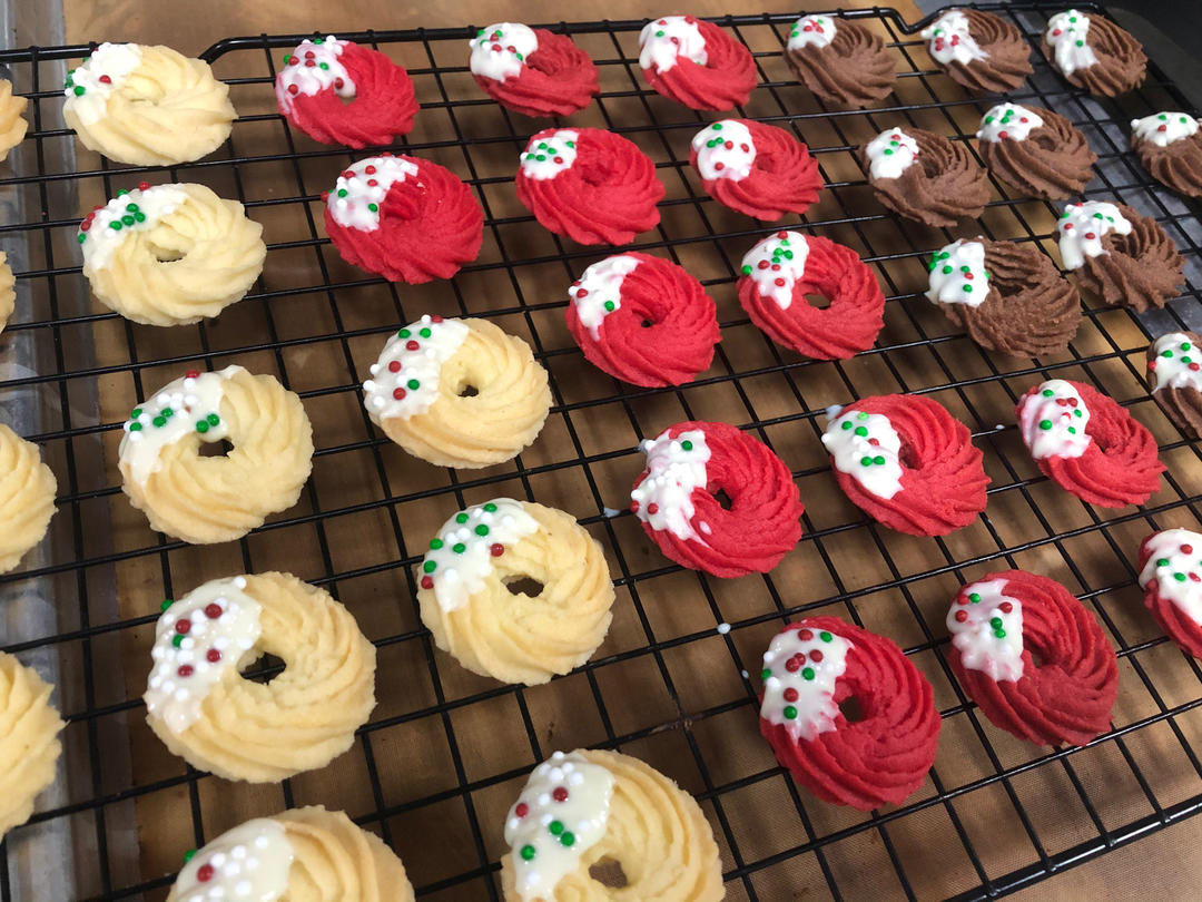 🎄圣诞雪花/拐杖/花环多种造型花式曲奇饼干