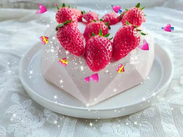 少女❤3D钻石心形覆盆子乳酪慕斯（7寸）