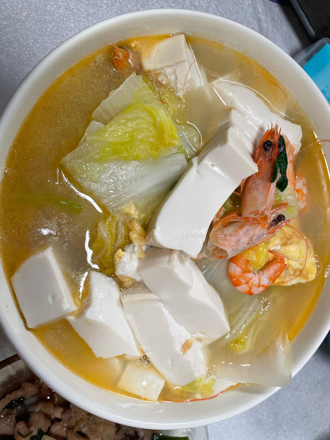 虾仁白菜豆腐减脂汤