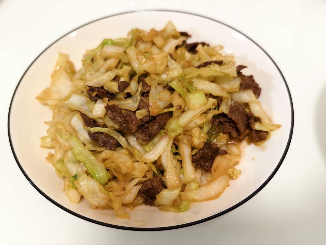 包菜炒肉片
