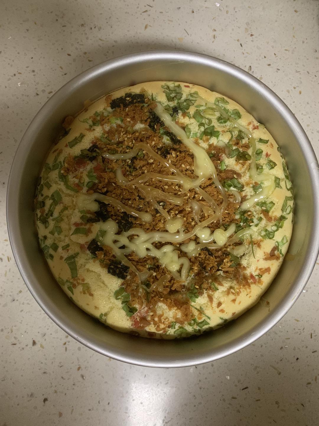 火腿香葱肉松蛋糕