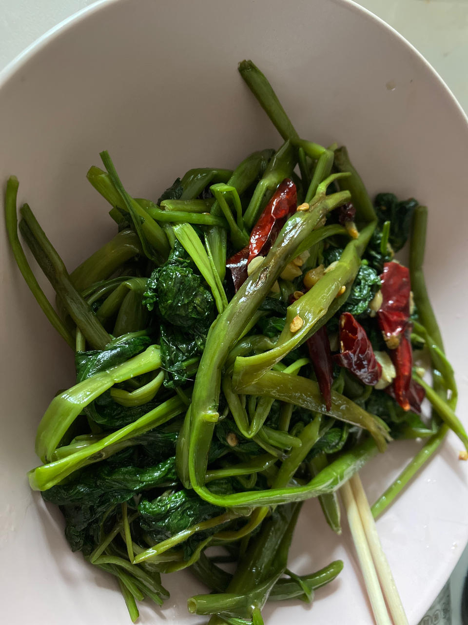 炝炒空心菜（不黑的秘密）