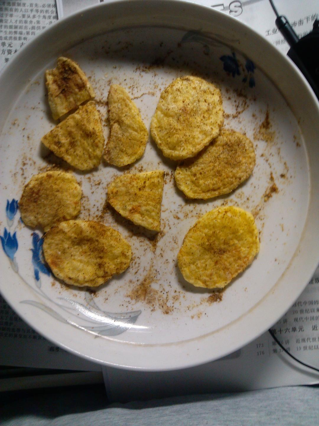 自制无油无炸微波炉薯片