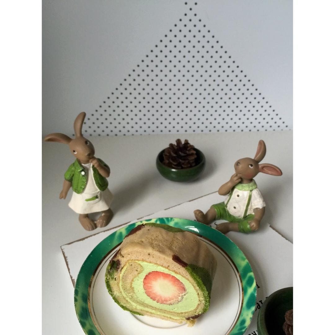 老公迷彩蛋糕卷-可可抹茶口味