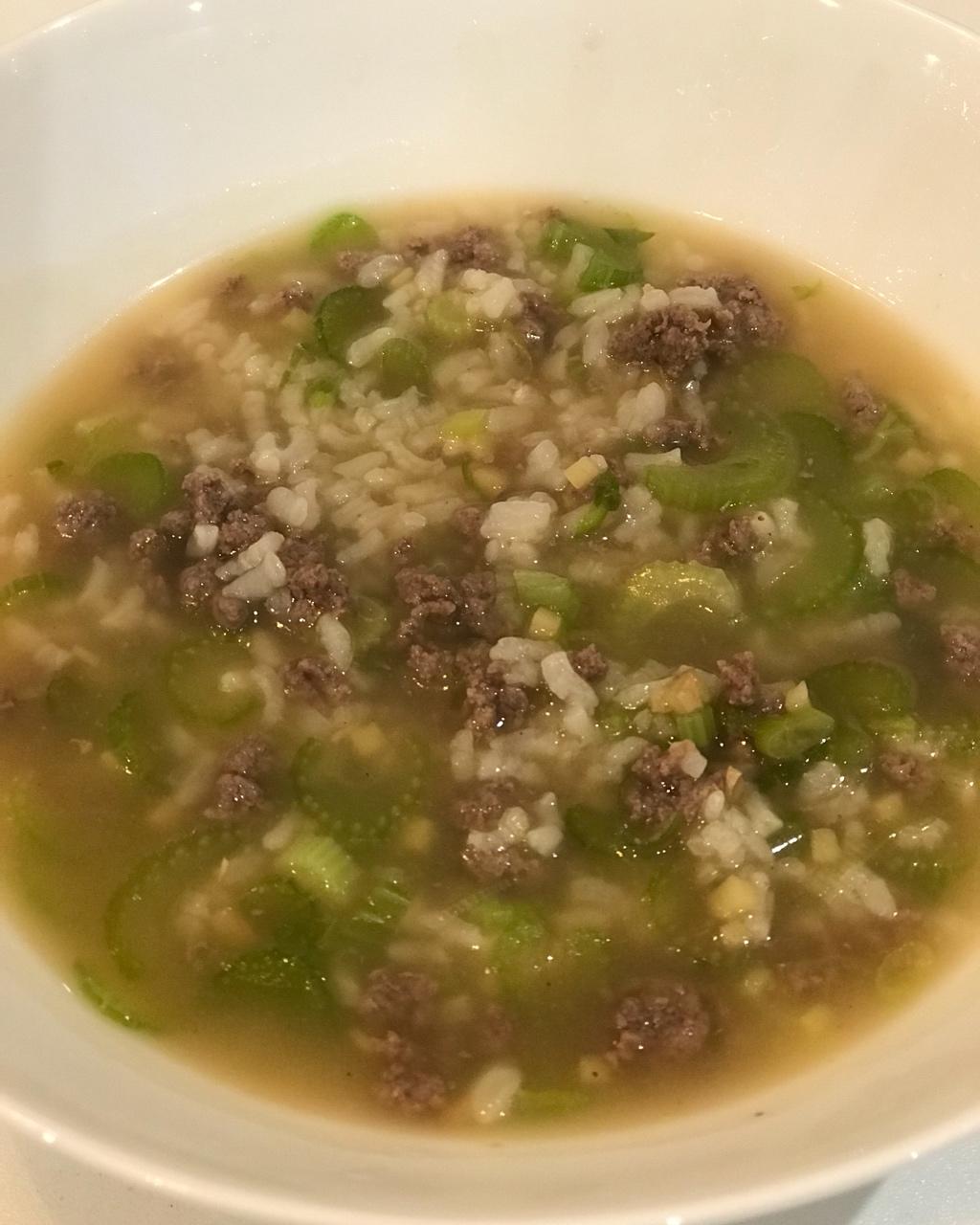 芹菜牛肉粥