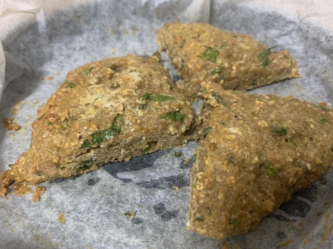 无油快手全麦椒盐香葱咸味司康｜#Healthysnacks#