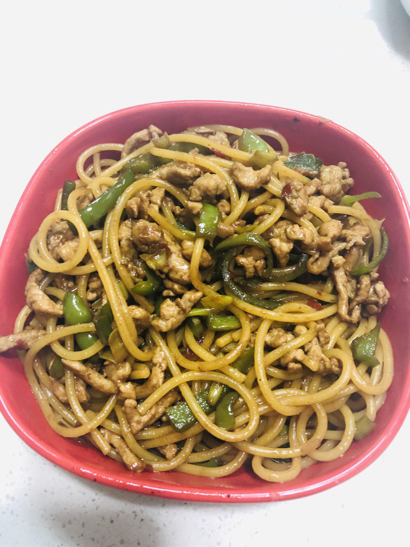 青椒肉丝炒面