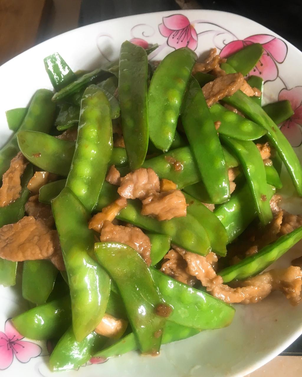 cherry二妹儿_做的荷兰豆炒肉