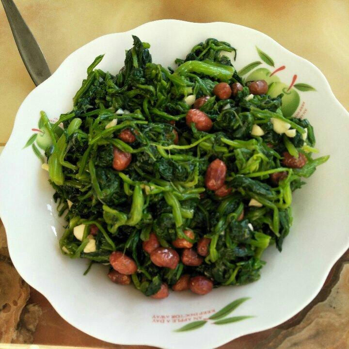 陈醋菠菜花生米