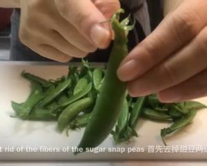 15分钟咸肉脆甜豆 15min Crispy Sugar Snap Pea的做法 步骤2