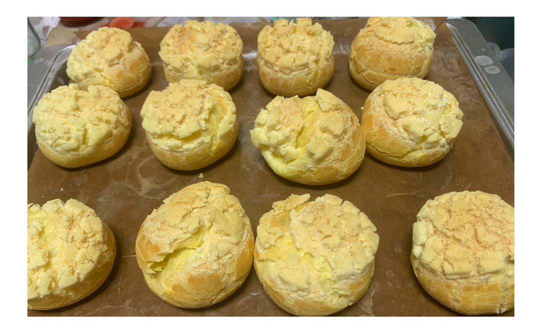 酥皮奶油泡芙--#皮黑森林#