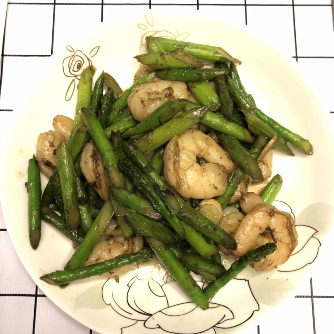 清炒芦笋虾仁