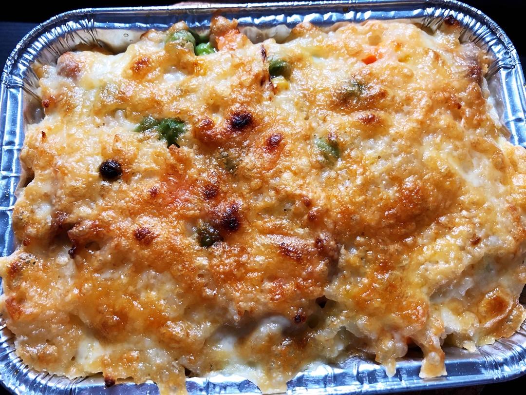 烤箱版会拉丝的芝士鸡肉焗饭