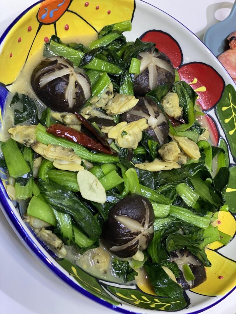简易版香菇扒油菜