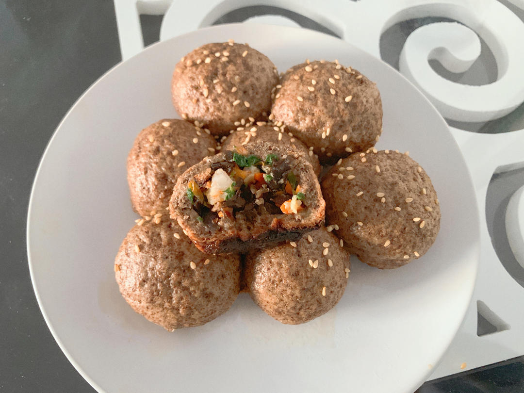 【独家】黑麦生煎包 黑麦包子 杂粮 粗粮 包子 生煎  低脂 粗粮 优质主食 素食