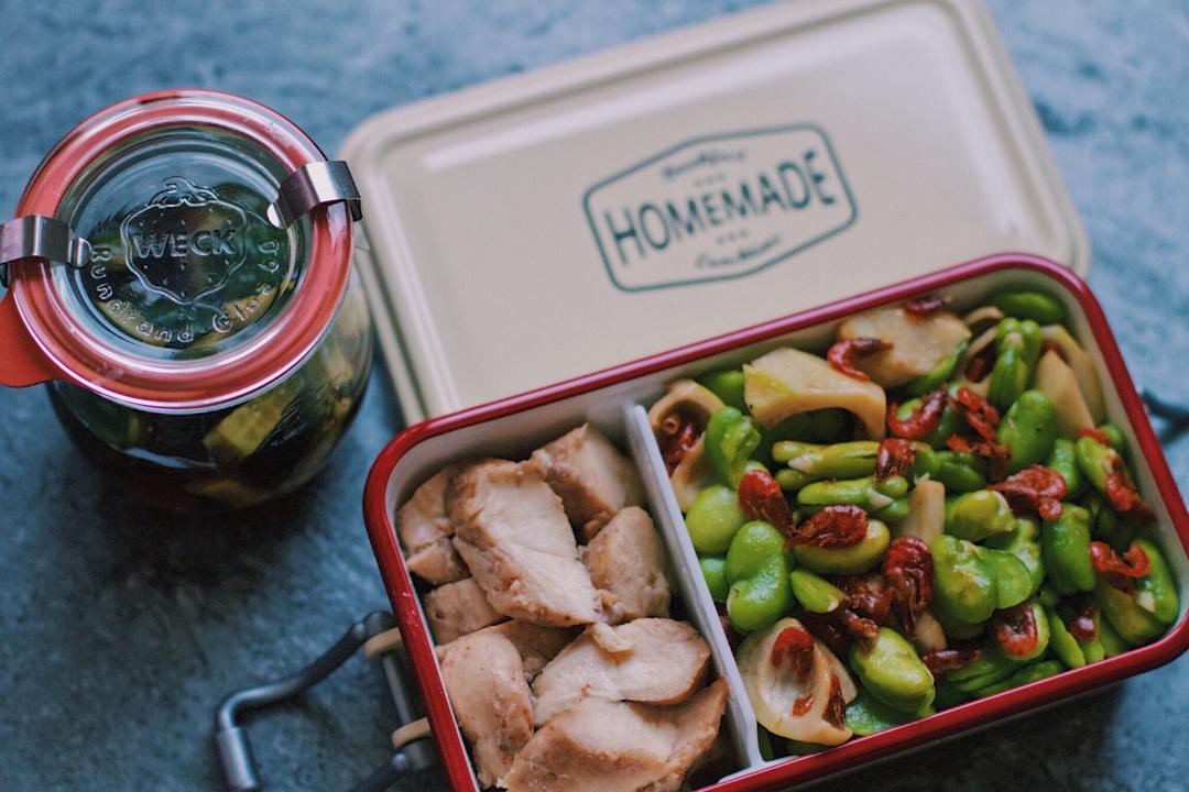 桃小绵做的食材包操作说明笋丁河虾春蚕豆