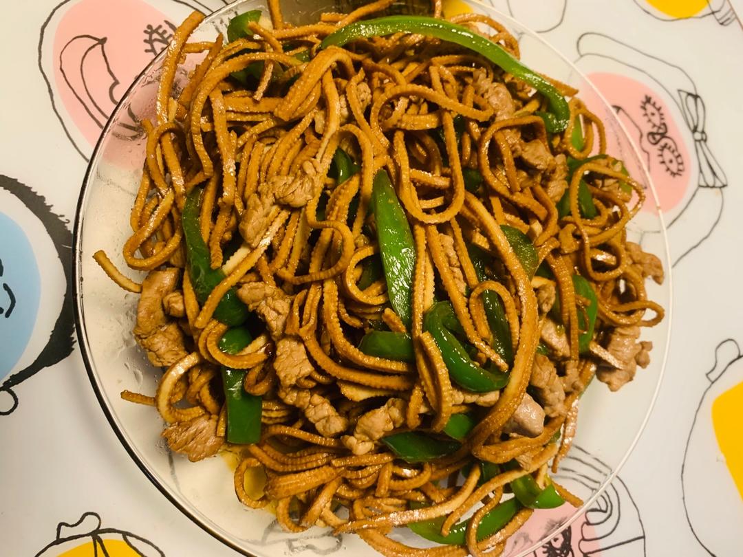 青椒豆腐丝炒肉