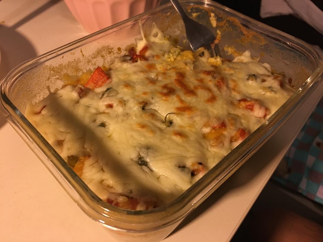 培根西兰花焗南瓜