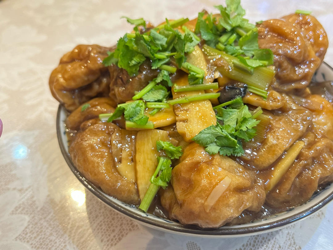 红烧油面筋塞肉