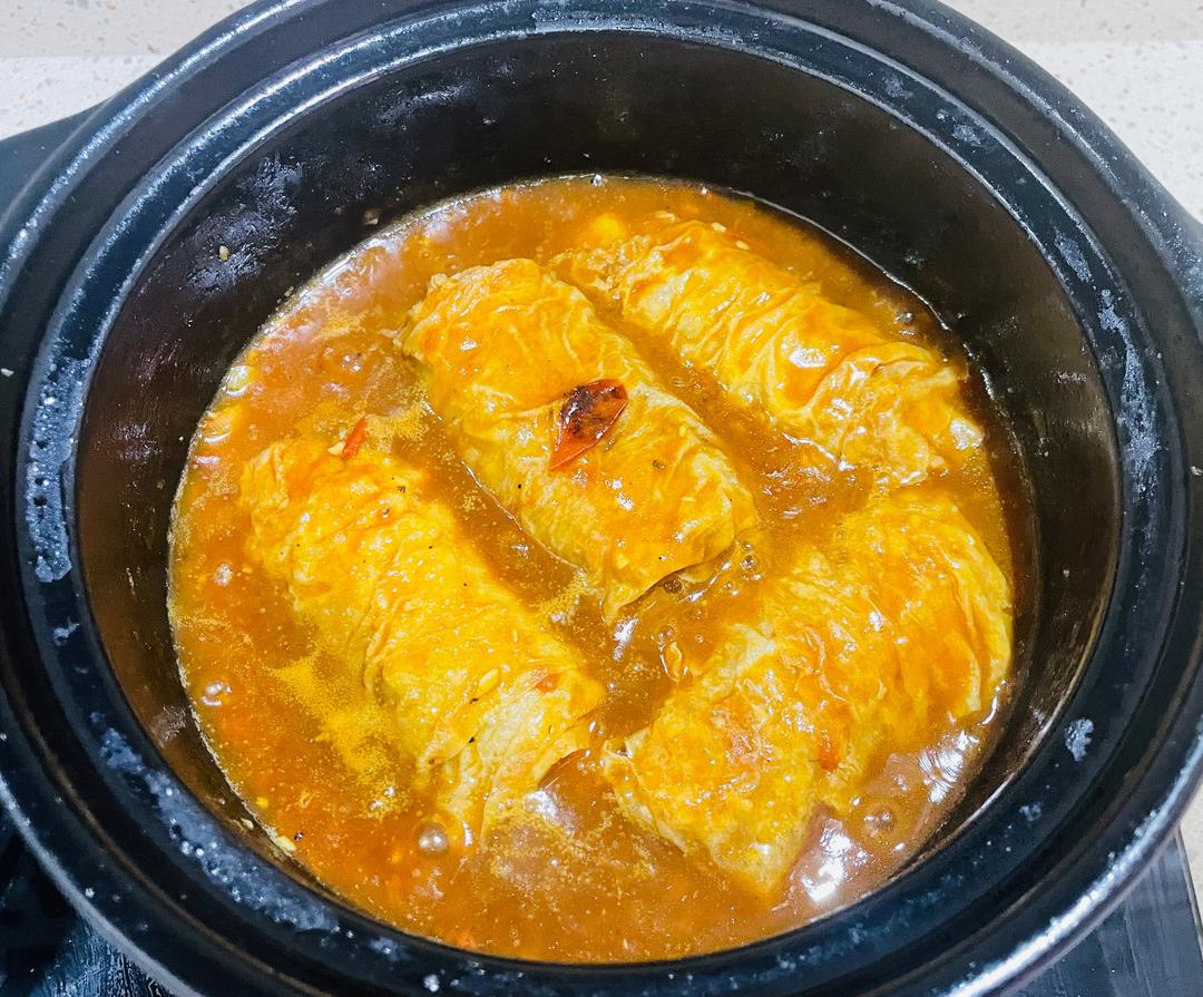 番茄肥牛虾滑响铃卷的做法