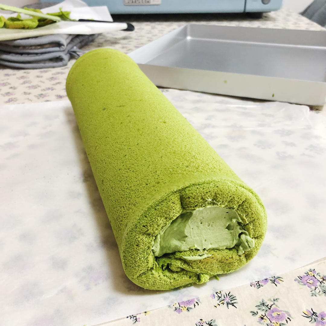 完美抹茶蜜豆蛋糕卷