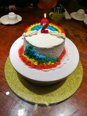超详细的黄桃夹心戚风彩虹蛋糕的做法 步骤34