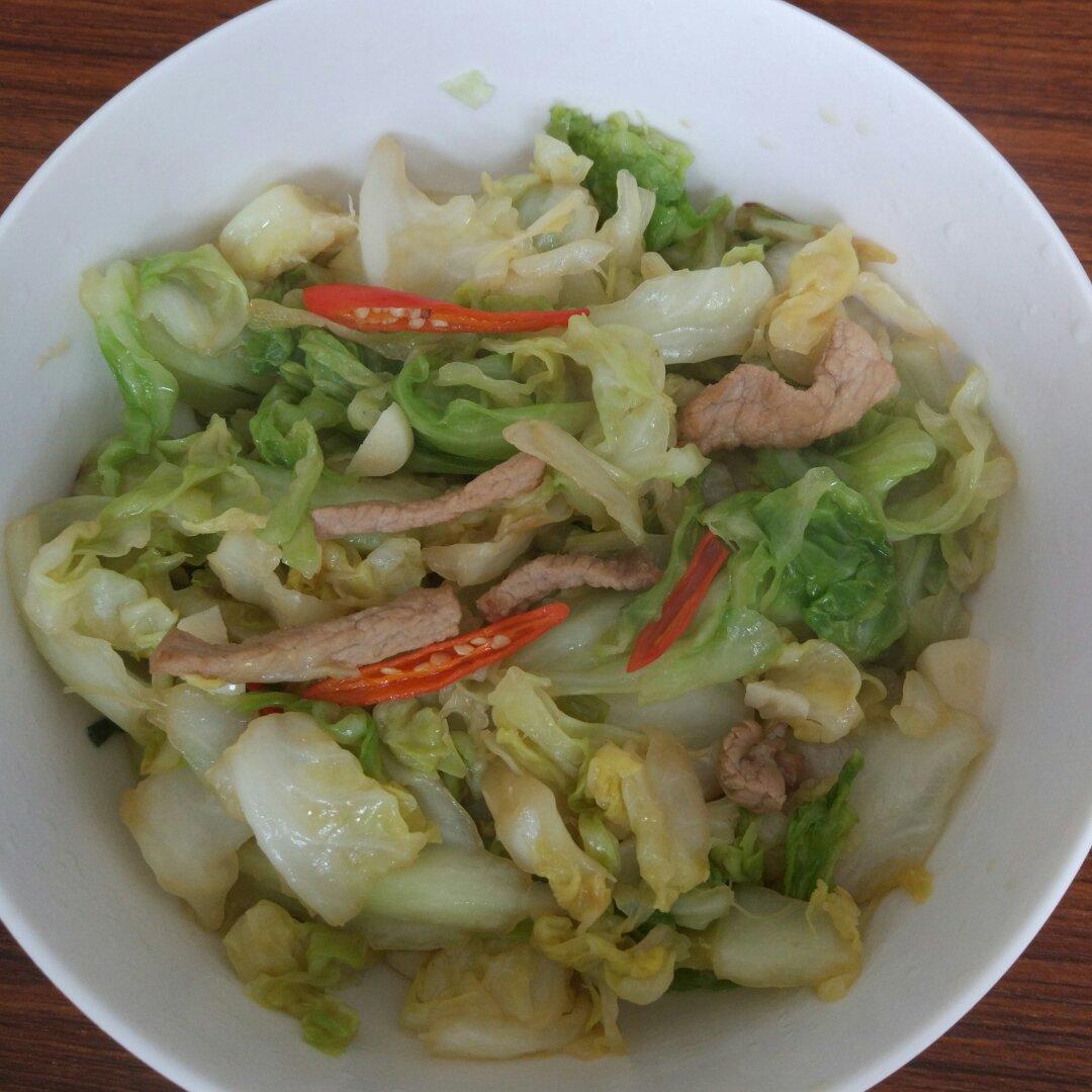 包菜炒肉